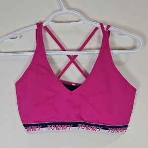 Tommy Hilfiger Large Pink Sports Bra with Logo Band